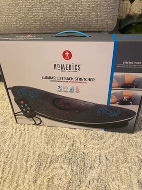 Homedics Black Lumbar Lift Back Stretcher with Blue Accents